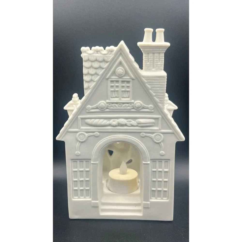 Partylite White Bisque Porcelain Victorian Carolers Christmas Candle Holder Vtg